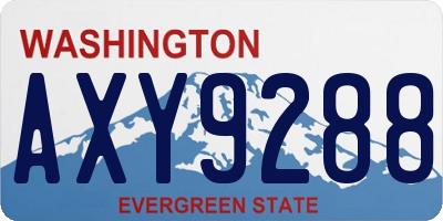 WA license plate AXY9288