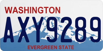 WA license plate AXY9289