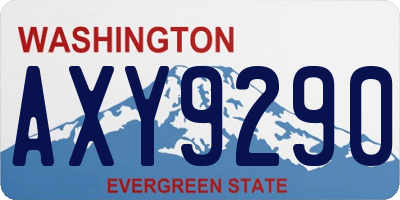 WA license plate AXY9290