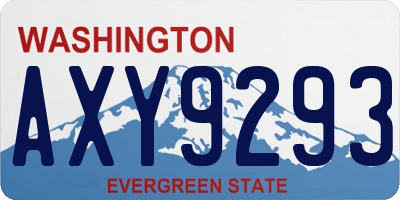 WA license plate AXY9293