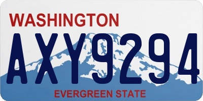 WA license plate AXY9294