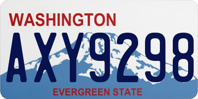 WA license plate AXY9298