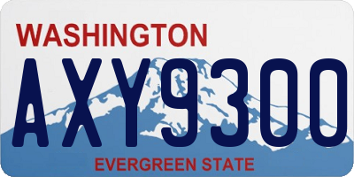 WA license plate AXY9300