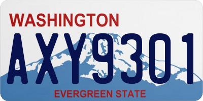 WA license plate AXY9301