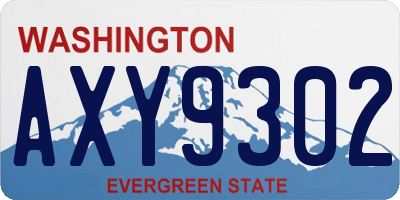 WA license plate AXY9302