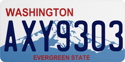 WA license plate AXY9303