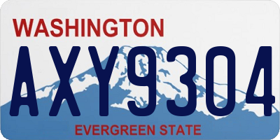 WA license plate AXY9304