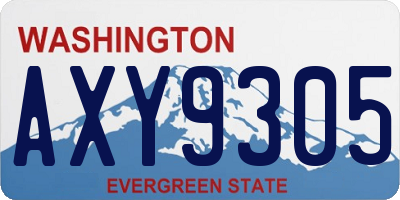 WA license plate AXY9305