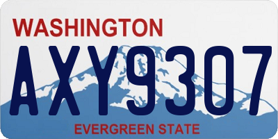 WA license plate AXY9307