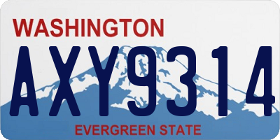 WA license plate AXY9314
