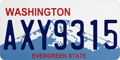WA license plate AXY9315