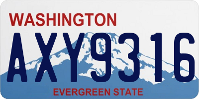 WA license plate AXY9316