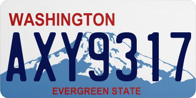 WA license plate AXY9317