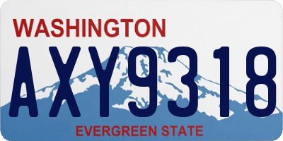 WA license plate AXY9318