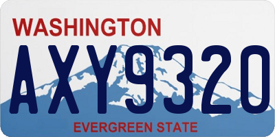 WA license plate AXY9320