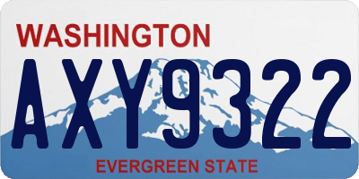 WA license plate AXY9322