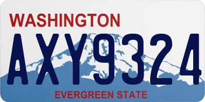WA license plate AXY9324