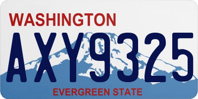 WA license plate AXY9325