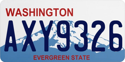WA license plate AXY9326