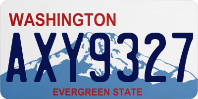 WA license plate AXY9327