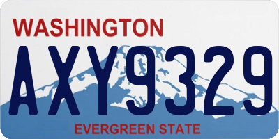 WA license plate AXY9329