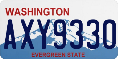 WA license plate AXY9330