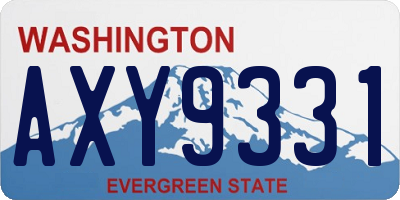 WA license plate AXY9331