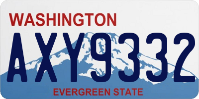 WA license plate AXY9332