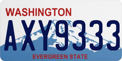 WA license plate AXY9333