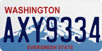 WA license plate AXY9334