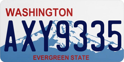 WA license plate AXY9335
