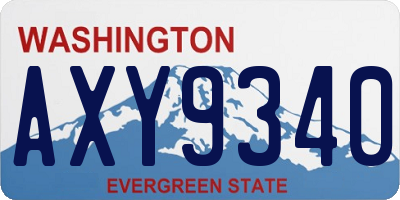 WA license plate AXY9340