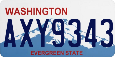 WA license plate AXY9343