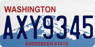 WA license plate AXY9345