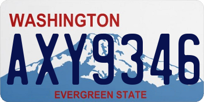 WA license plate AXY9346