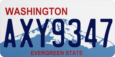 WA license plate AXY9347