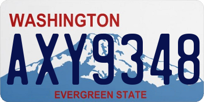 WA license plate AXY9348