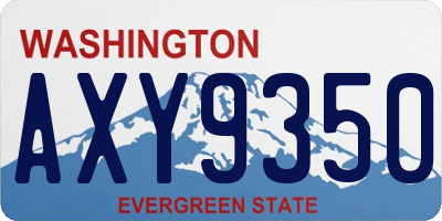 WA license plate AXY9350