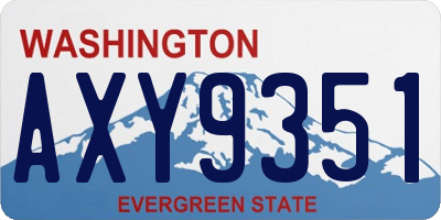 WA license plate AXY9351
