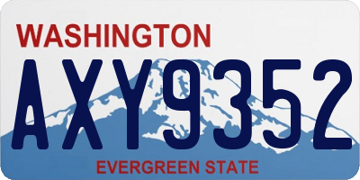 WA license plate AXY9352
