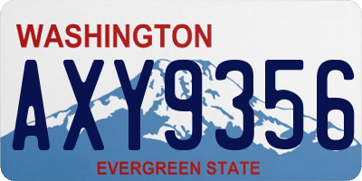 WA license plate AXY9356