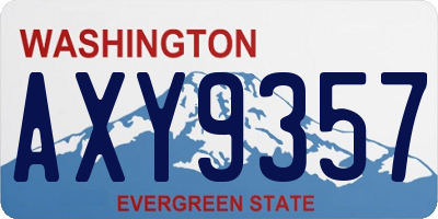 WA license plate AXY9357