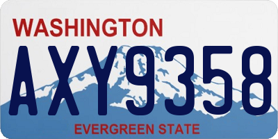 WA license plate AXY9358