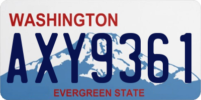 WA license plate AXY9361