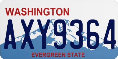 WA license plate AXY9364