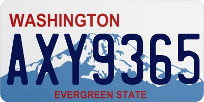 WA license plate AXY9365