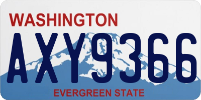 WA license plate AXY9366