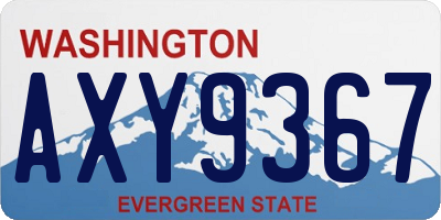 WA license plate AXY9367