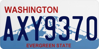 WA license plate AXY9370