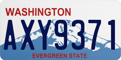 WA license plate AXY9371